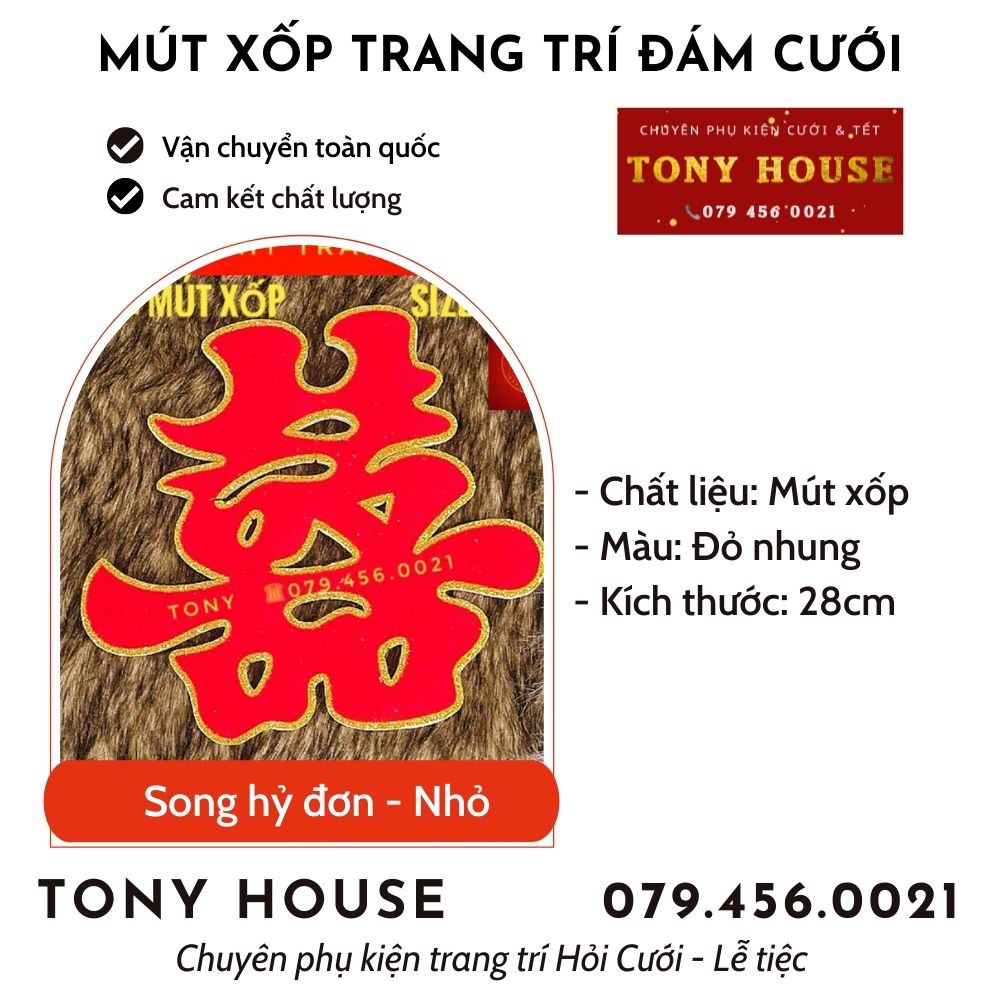 [CƯỚI] Chữ song hỷ mút xốp trang trí đám cưới - TONY HOUSE