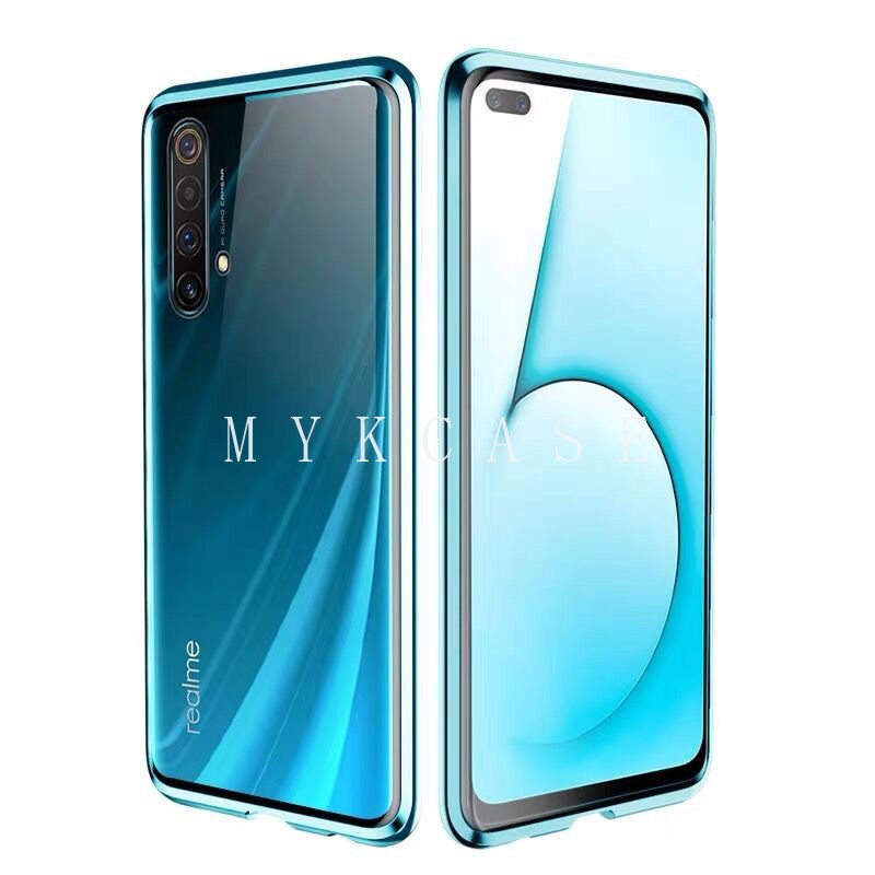 Magnetic Case Huawei  Y9A 2020  Y9 Prime 2019  Y9 2019  Y6P  2020  Y7 2019  Casing  Metal magnetic double-sided transparent tempered glass box Cover