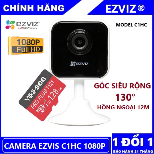 Camera Ezviz C1HC wifi 1080 Pixel Góc rộng 130 độ, Hồng Ngoại 12m Chính hãng