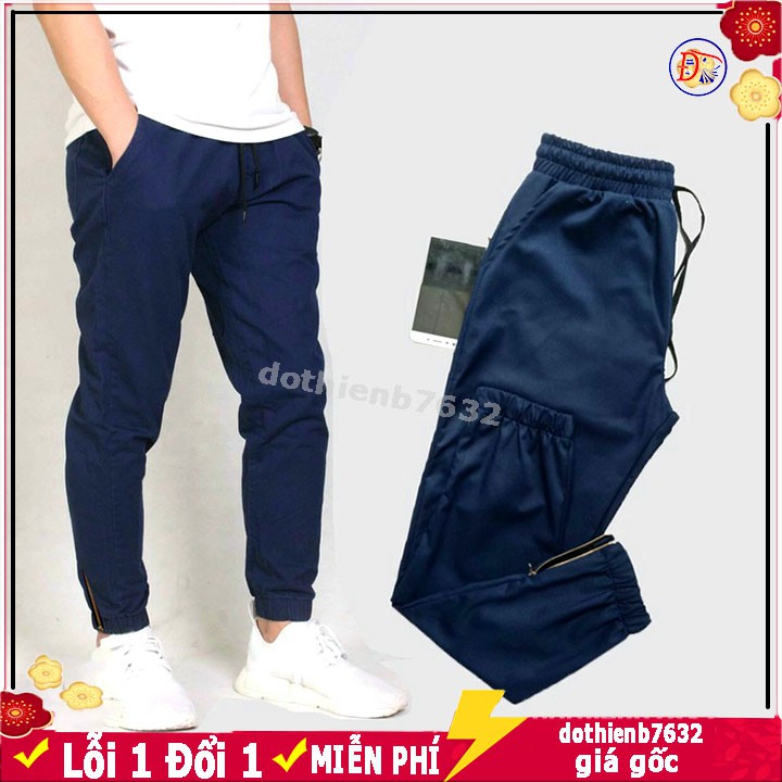 Quần Jogger Kaki Ống Bó Thun Khóa Zip ⚡️ ẢNH CHỤP THẬT ⚡️ Quan tây nam nữ đi học chơi vải mềm thoải mái có túi rộng M00