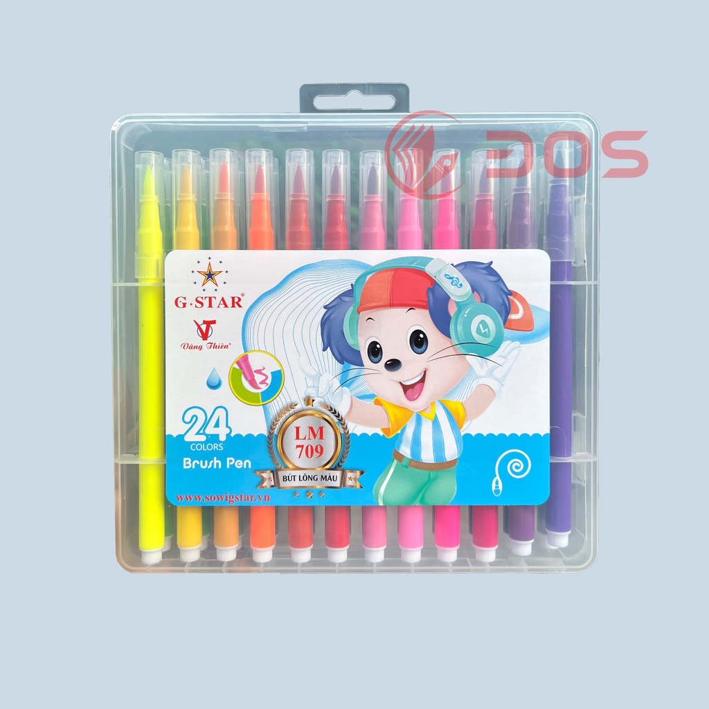 Bút Lông Tô Màu Marker Gstar 24 Màu 709-24M Họa Cụ Tô Màu Dạ Vẽ Tranh