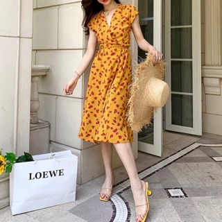 Đầm hoa vàng v2 (kèm hình thật)