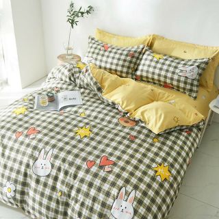 Bộ chăn ga gối tim đôi cotton poly