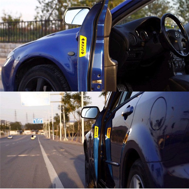 Bộ 4 Miếng Dán Phản Quang Cảnh Báo Mở Cửa Xe Hơi