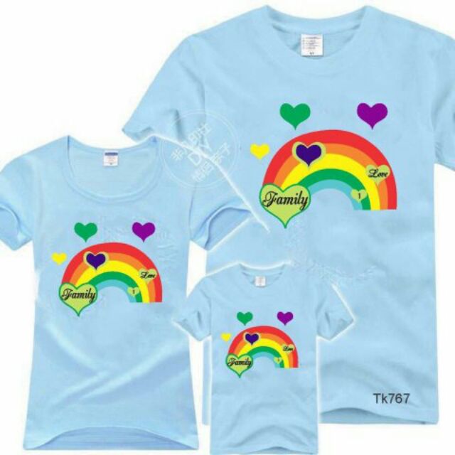 Áo thun gia đình màu hồng 3/4/5 người chất cotton mịn mát giá sĩ