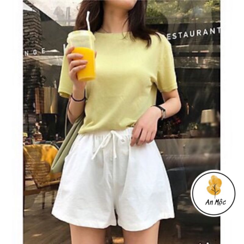 [AN MỘC] Quần short đũi Nhật ống rộng siêu mát nhiều màu chất đũi