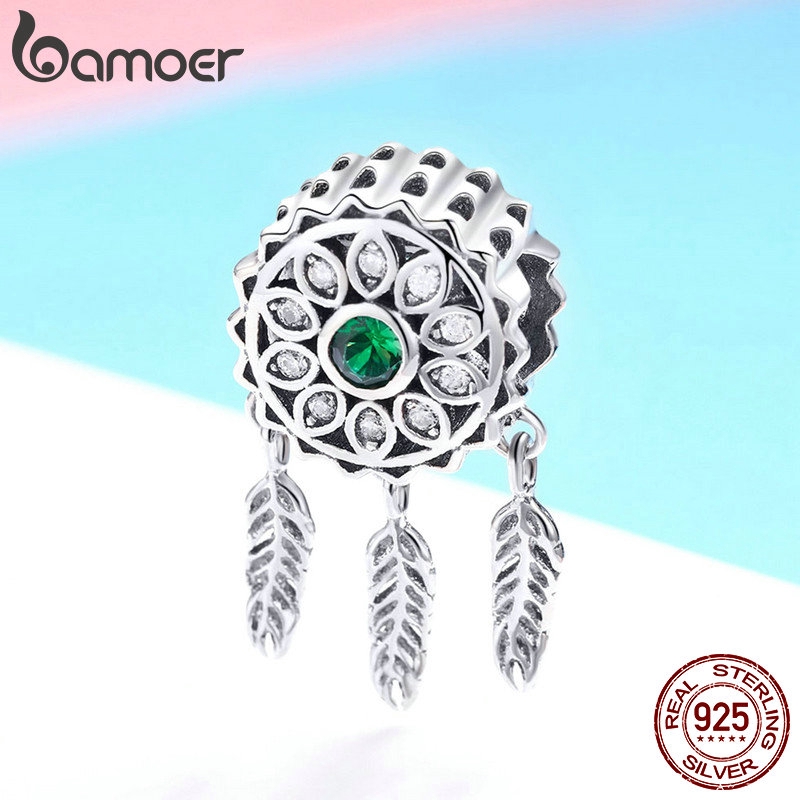 Hạt Charm Bamoer SCC893 Bạc 925 Hình Vòng Bắt Giấc Mơ Vintage Dùng Trang Trí Nữ Trang DIY