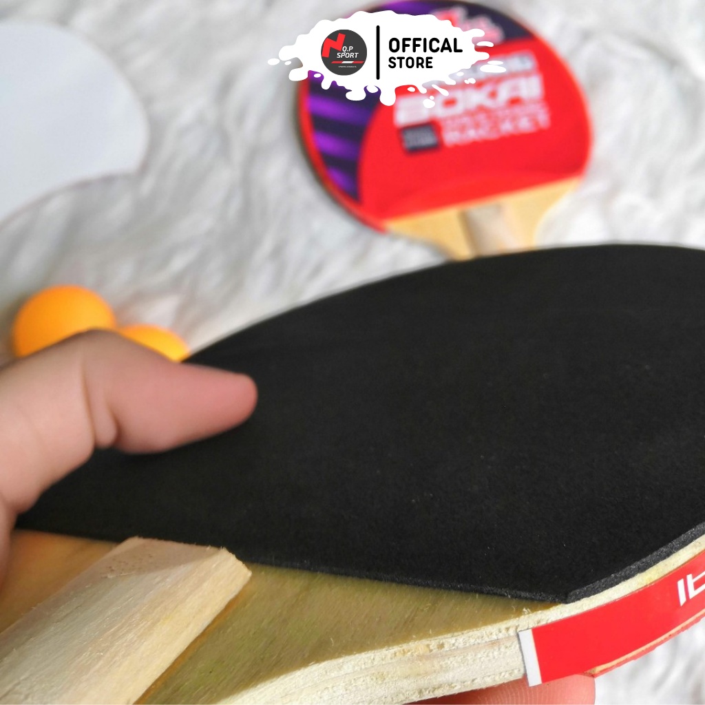 Vợt Bóng Bàn Bokai Cao Cấp (Free Ship) Tiêu Chuẩn_Dành Cho Người Mới Tập Chơi_Tằng 3 Quả Bóng Bàn | 2 Chiếc Vợt