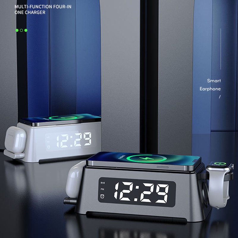 Đế Sạc Nhanh Không Dây Đa Năng Có Đèn LED Cho Đồng Hồ Thông Minh