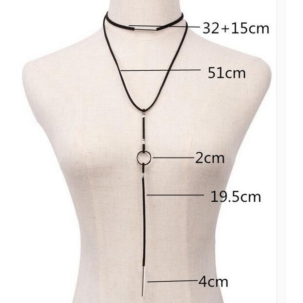 Vòng Cổ Choker 2 Dây Dài Phong Cách Retro Gothic