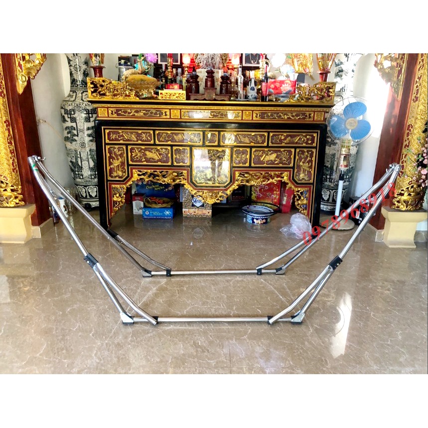 VÕNG XẾP INOX NGƯỜI LỚN CAO CẤP | VÕNG PHI 32