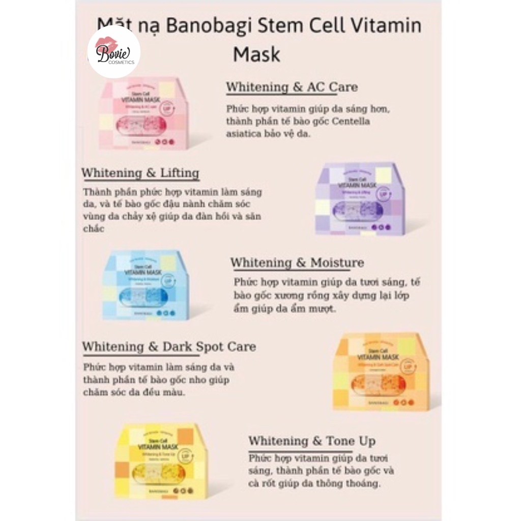 Mặt nạ dưỡng sáng da Banobagi Stem Cell Vitamin Mask  - Caro