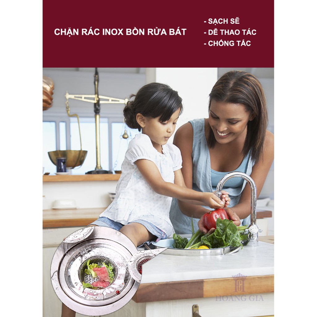 Lọc Rác Inox Bồn Rửa Chén Chặn Rác Inox Chậu Rửa Bát Đúc Nguyên Khối Bền Đẹp Size L 11,3cm - HAODEX  [Hàng cao cấp]