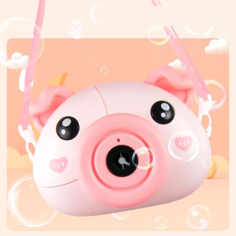 Máy chụp ảnh bắn bong bóng - Máy chụp hình chú heo dễ thương bắng bong bóng xà phòng dành cho các bé, hàng loại 1