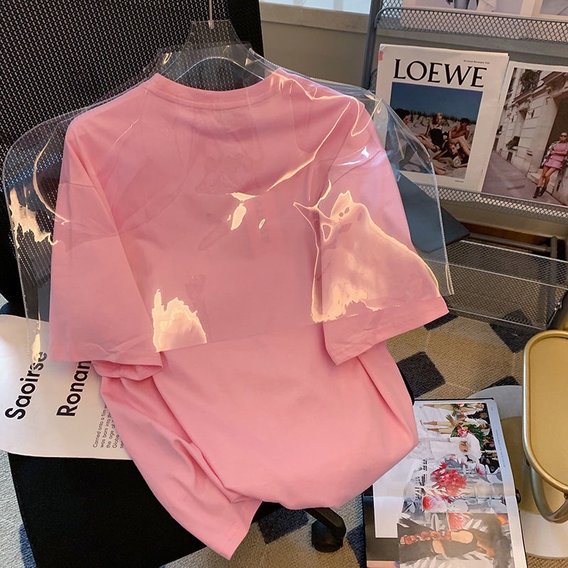 Áo Thun Tay Ngắn In Họa Tiết Phong Cách Hàn Quốc Thời Trang Xuân Hè Cho Nữ