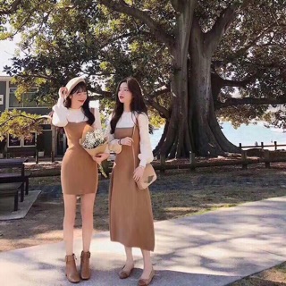 Váy len giả yếm dáng ngắn(kèm ảnh thật)