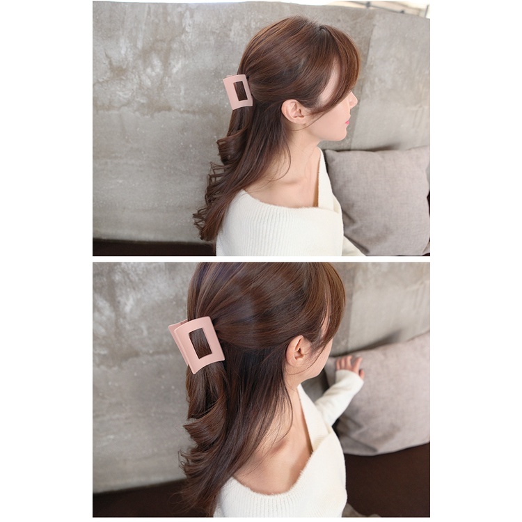 Kẹp tóc nhựa acrylic hình vuông thời trang Hàn Quốc cổ điển