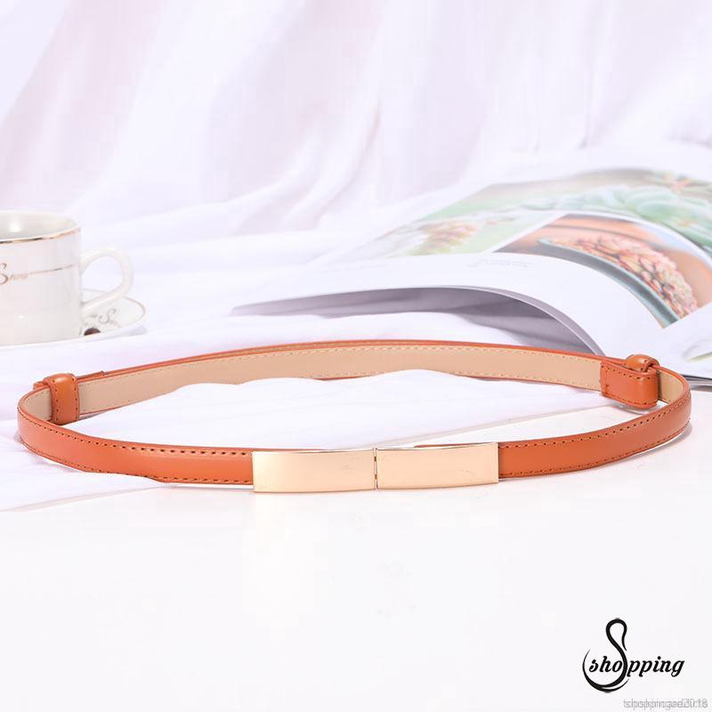 Thắt lưng nữ vải da khóa vuông nhiều màu thời trang