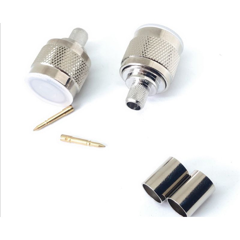 Đầu N male đực thẳng nối cáp đồng trục RG59 LMR240