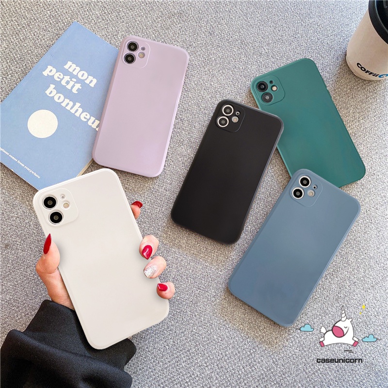 Ốp điện thoại viền TPU mềm màu trơn bảo vệ cho Xiaomi Redmi 10 9A 9 Mi 11 Lite 11Lite