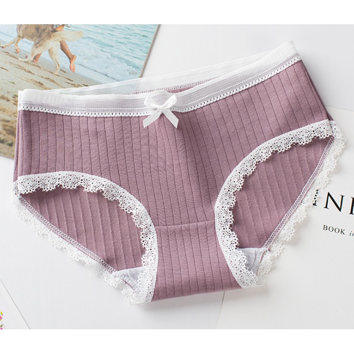 Quần lót Cotton phối ren Plus Size cho nữ | BigBuy360 - bigbuy360.vn