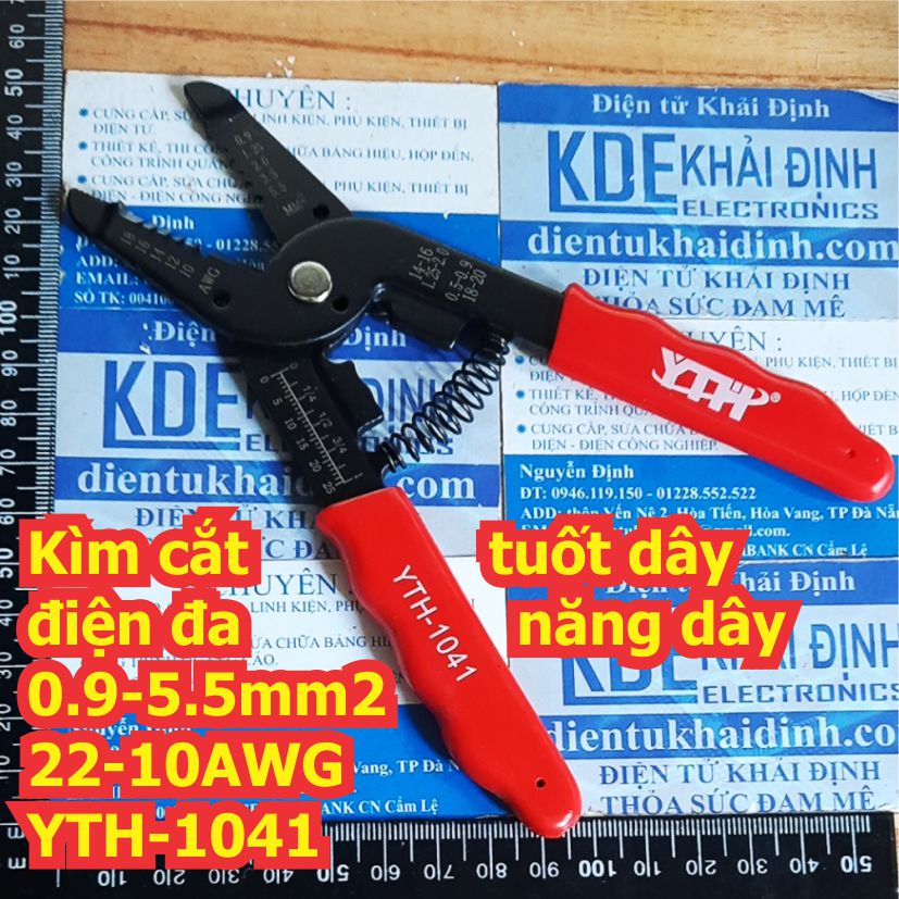 Kìm Kèm cắt tuốt dây điện đa năng dây 1041 0.5-2.5ly 22-10AWG HS-1041C 0.9-5.5mm2 22-10AWG YTH-1041 kde7595