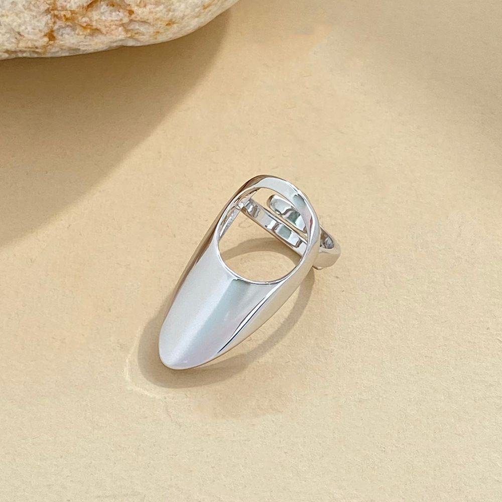 Nhẫn Hở Hình Học Đơn Giản Phong Cách Gothic Hàn Quốc Có Thể Điều Chỉnh Cho Nữ