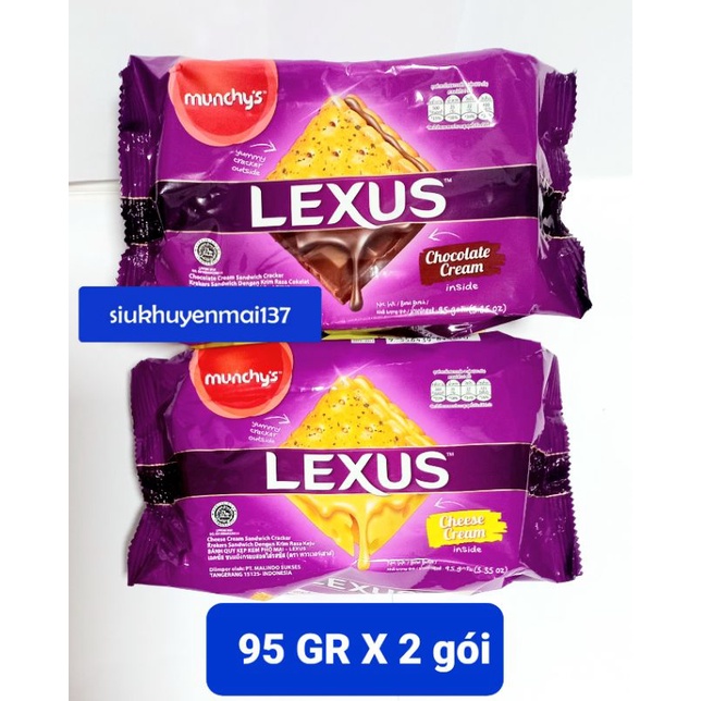 bánh qui lexus nhân bơ đậu phộng/phô mai 190 gr - malaysia