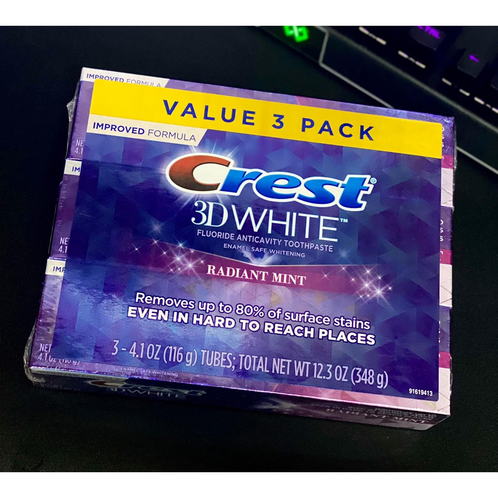 [HÀNG AUTH] Kem đánh răng CREST 3D WHITE Radiant Mint
