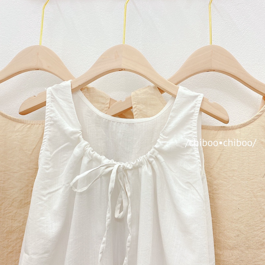 Váy ba lỗ chất đũi xước chun sau ulzzang vintage Hàn Quốc