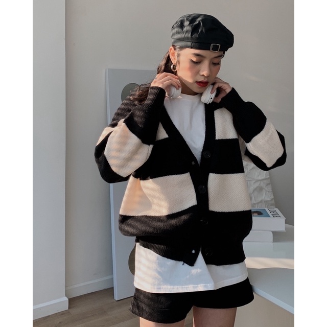 ÁO CARDIGAN OVERSIZE CHUBBIE chất liệu len dày dặn, đanh mịn - CHUBBIE EMOTIONAL Cardigan