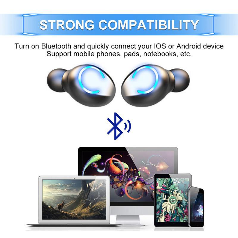Tai nghe Bluetooth 5.0 TWS F9-8 2000mAh kiêm sạc dự phòng, chống thấm nước, chống bụi