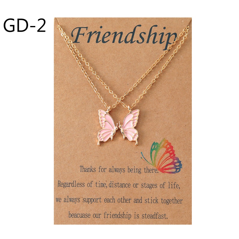 Set 2 Dây Chuyền Tình Bạn Mặt Hình Bươm Bướm Phù Hợp Cho 2 Tuổi Bạn Gái