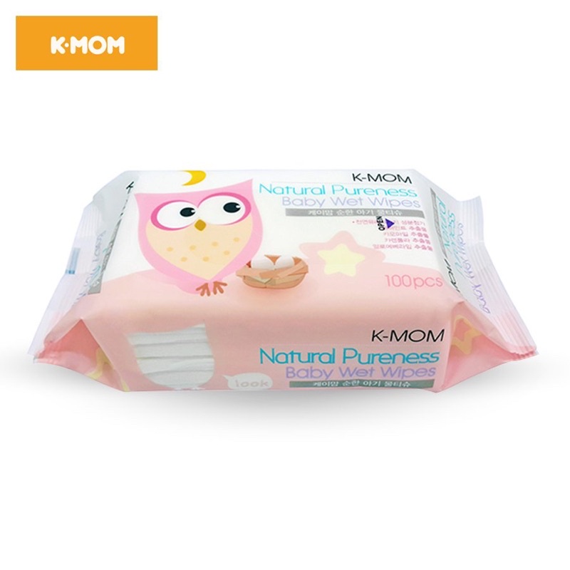 K-MOM - Khăn ướt cao cấp Hàn Quốc (gói 100 tờ)