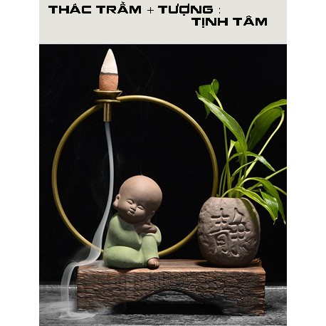 Thác khói trầm hương tượng chú tiểu