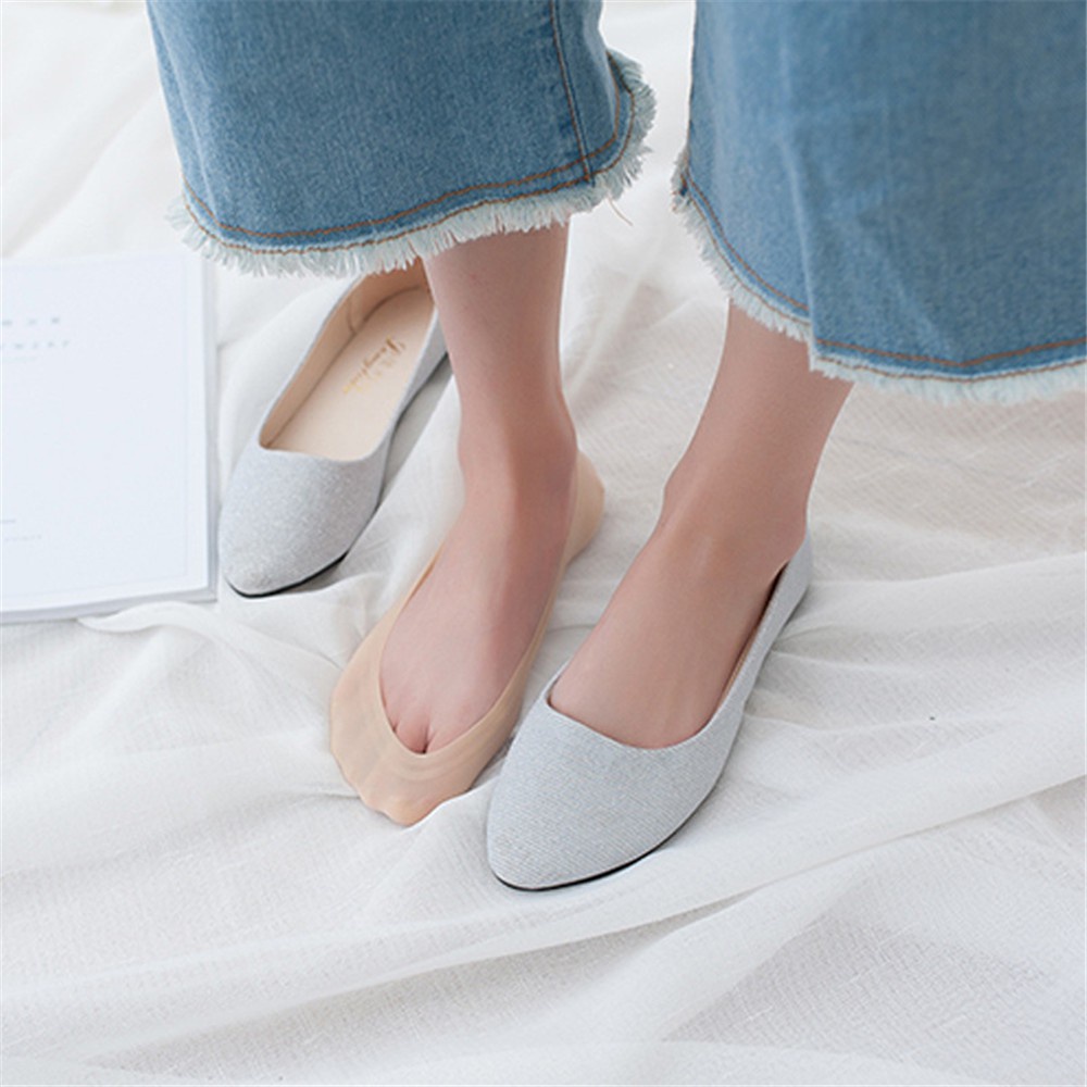 Vớ Cotton Cổ Thấp Siêu Mỏng Thấm Hút Mồ Hôi Chống Trượt Nhiều Màu Sắc Thời Trang Cho Nữ