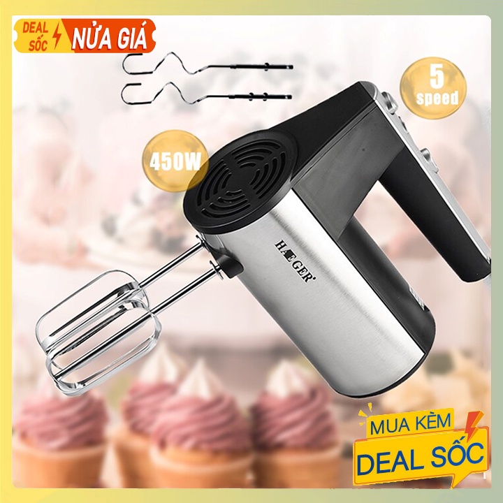 Máy Đánh Trứng Tạo Bọt - Trộn Bột Cầm Tay 450W HAEGER