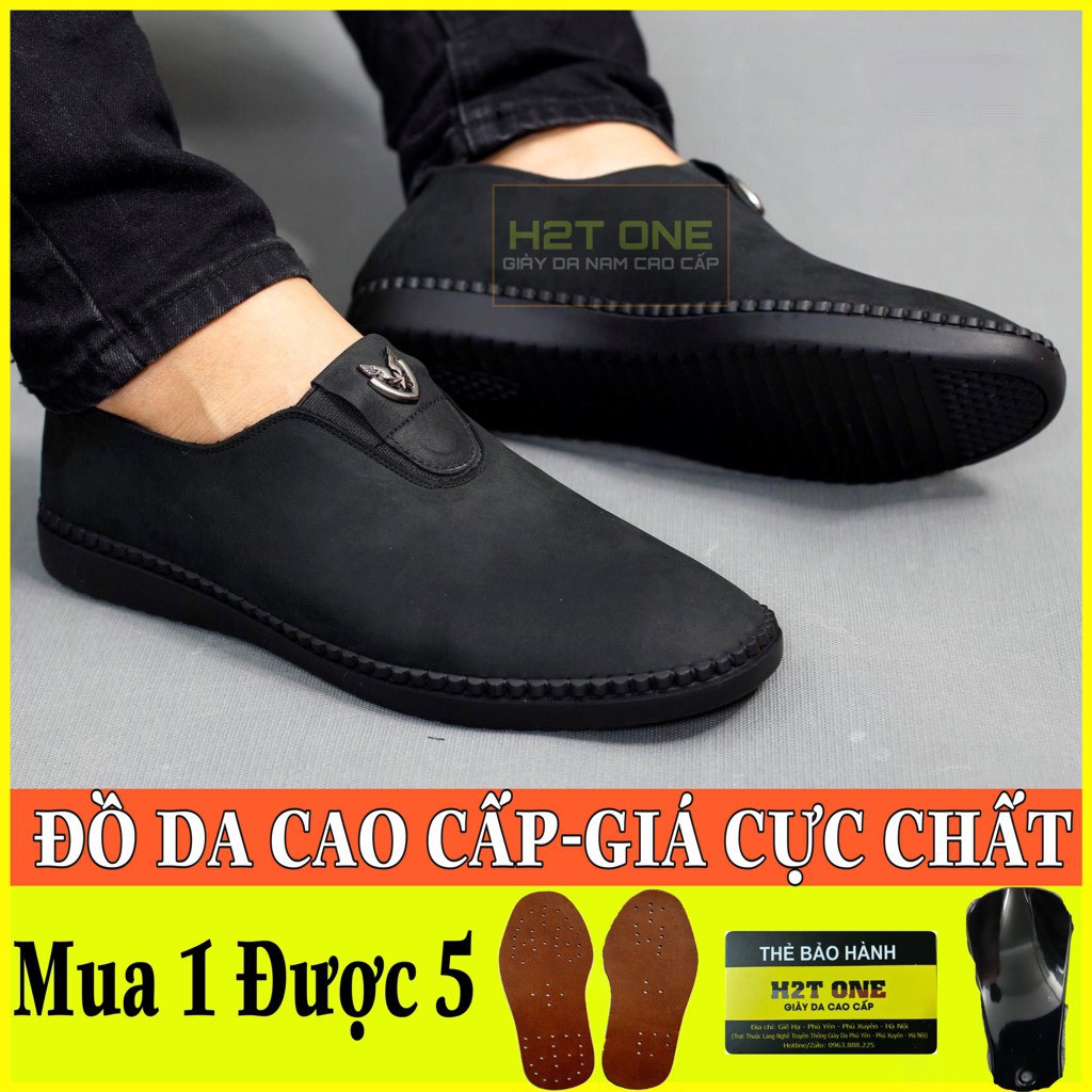 Giày Da Nam Chính Hãng H2T ONE Chất Liệu Da Bò Cao Cấp - Đế Cao Su Khâu Chỉ Dù Chắc Chắn Bảo Hành 1 Năm HT-115