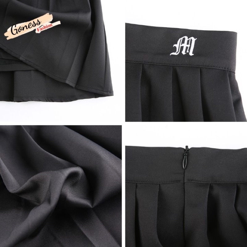 Chân Váy Xếp Ly Chữ A Cạp Thêu Họa Tiết Có Lót Quần Bên Trong HÀNG CAO CẤP | BigBuy360 - bigbuy360.vn