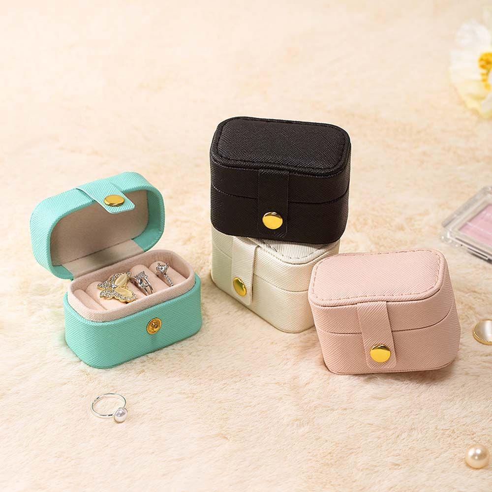 Hộp Đựng Trang Sức Mini Bằng Da PU Chống Nước Đơn Giản Giá Đỡ