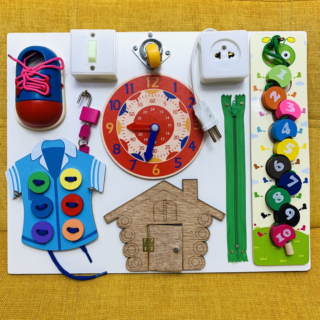 Đồ Chơi Gỗ,Bảng Bận Rộn Busy Board Benrikids-01 Giúp Bé Học Tự Lập Sớm