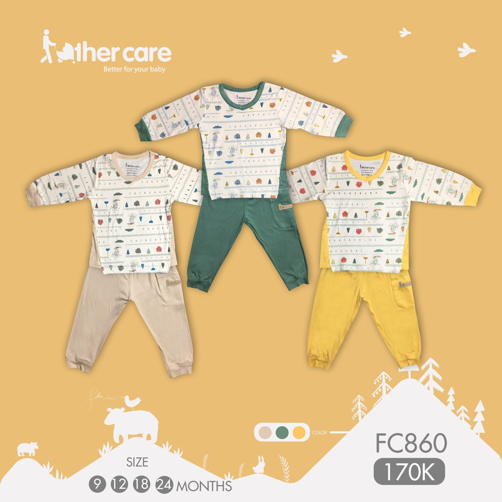 Bộ Quần áo trẻ em FatherCare Cổ tim DT - Cáo (HT - Trơn) FC860