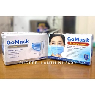 Khẩu Trang 4 lớp kháng khuẩn Gomask (Hộp 50 cái)