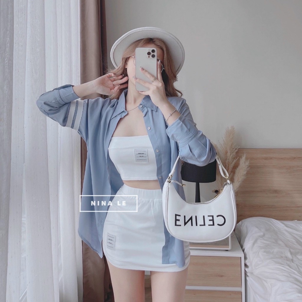 Set Bộ 3 Món, Sét Đồ Nữ Đi Chơi Phong Cách Hiện Đại Thoải Mái Chất Liệu Borip Co Dãn Kèm Áo Khoác Lụa Thời Trang Nữ Mp