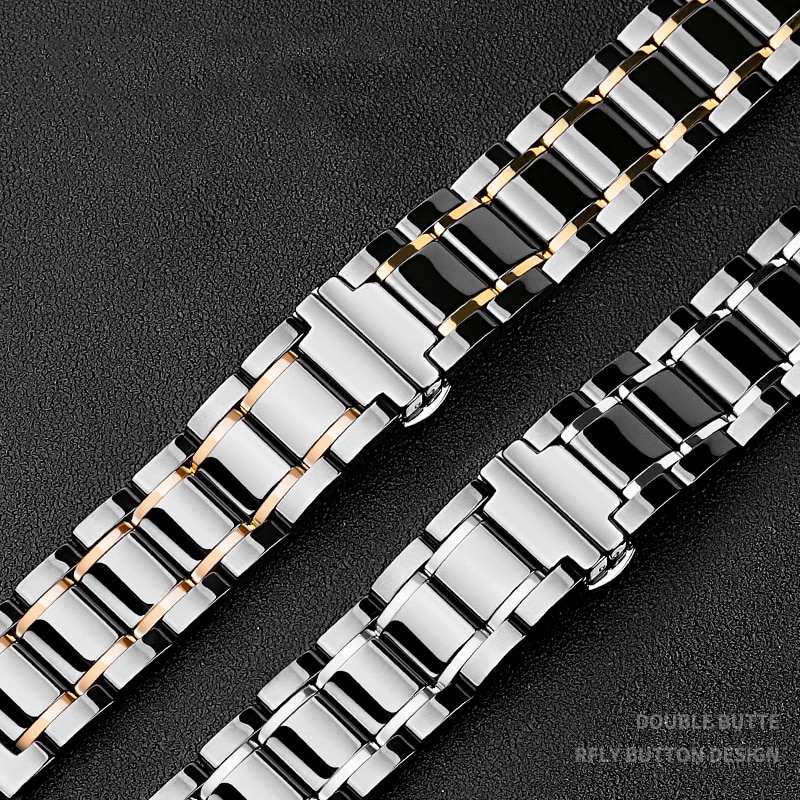 Dây đeo bằng gốm + thép không gỉ 44mm 40mmm 42mm 38m sang trọng thích hợp cho Apple Watch dòng 6 SE 5 4 3