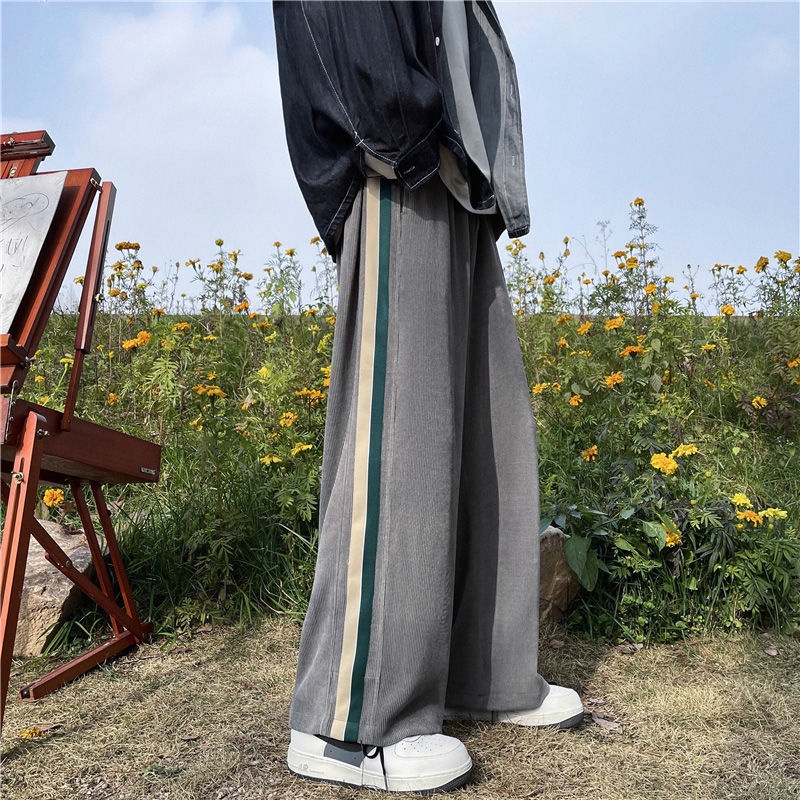 Quần ống rộng Họa Tiết Kẻ Sọc Phong Cách Hiphop Thời Trang Cho Nam