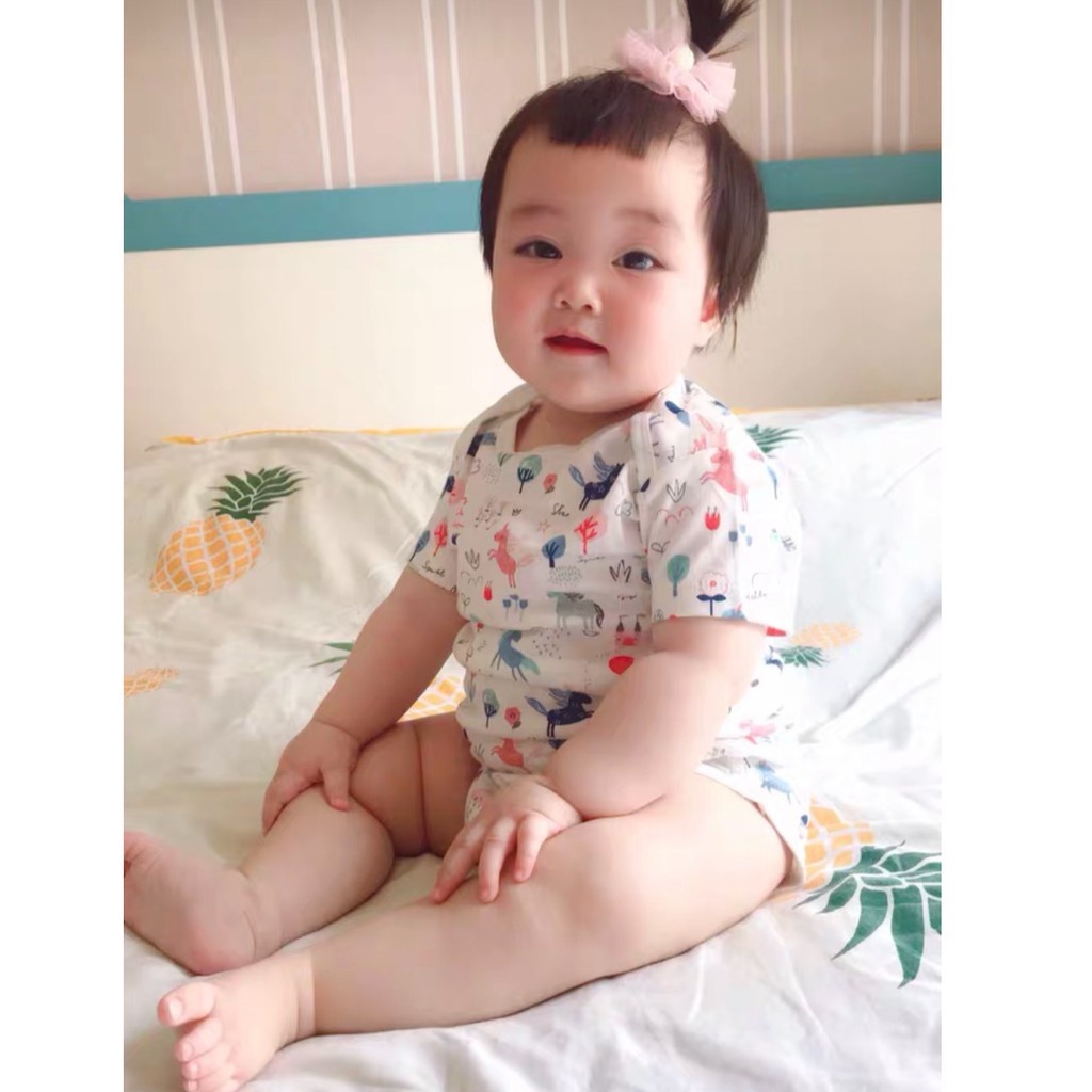 Bộ Bodysuit Cộc Tay Nhiều Họa Tiết Cho Bé Trai Và Bé Gái từ 3-14kg