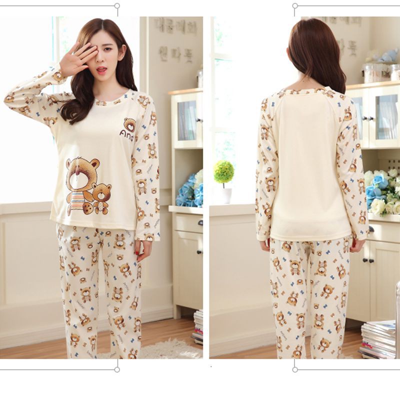 FREESHIP ĐƠN 99K_ Bộ đồ ngủ tay dài hoạt hình dễ thương cho nữ