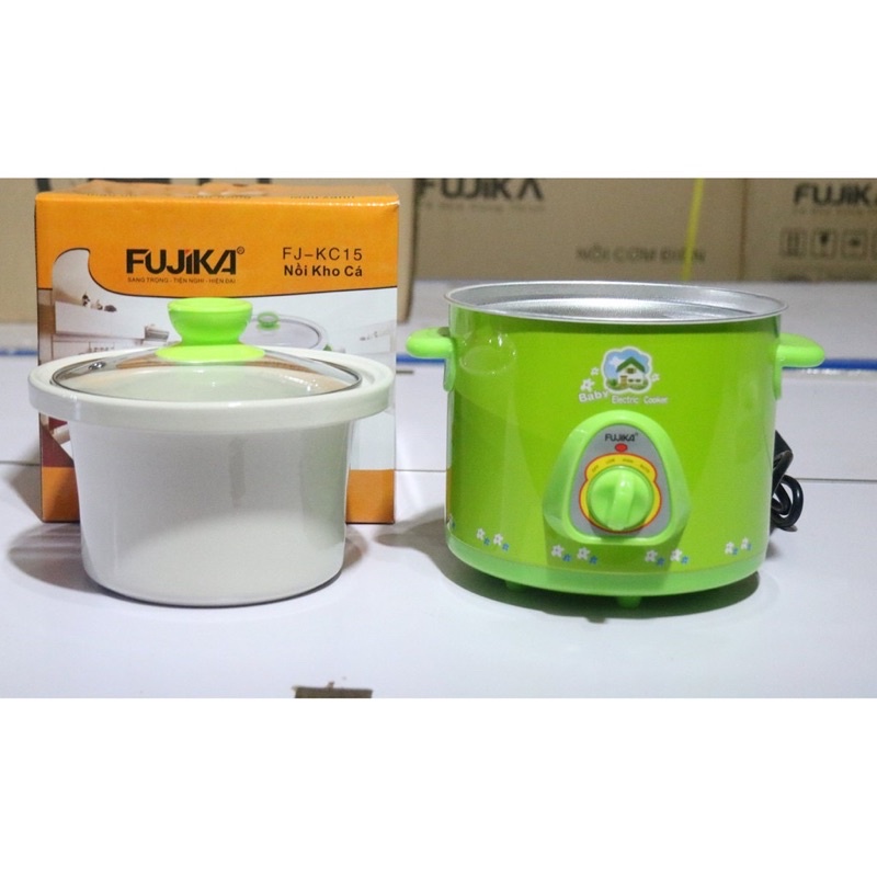 Nồi kho cá - nồi hầm cháo chậm - nồi đa năng Fujika loại 1.5lít và 2.5lít