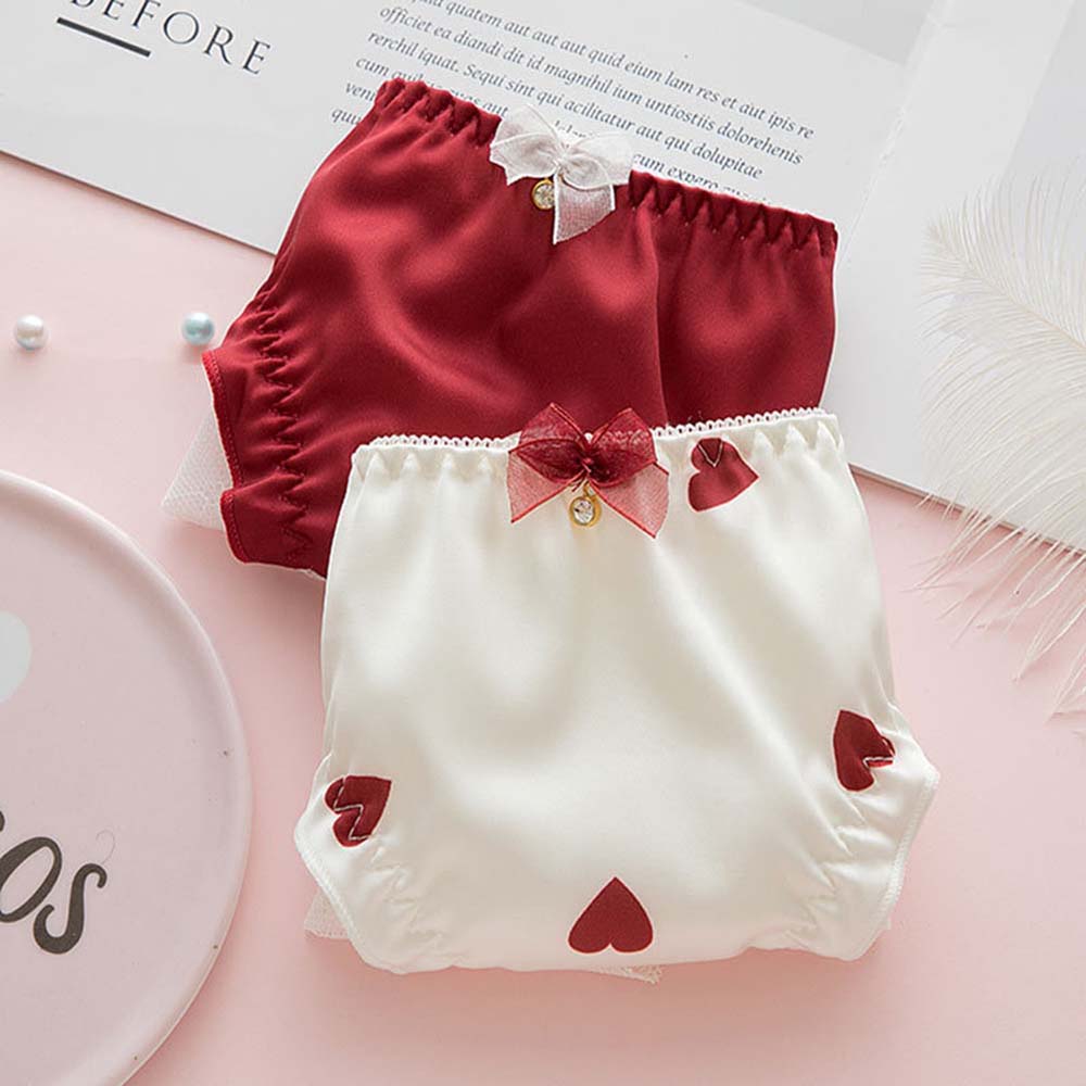 Quần Lót Satin Phối Nơ Ren In Hình Trái Tim Back2life